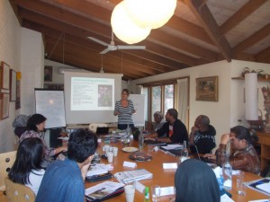 Oxfam Australia Mining Advocacy Leader Serena Lillywhite giving a presentation on the organization's Mining Program to APJC participants in Melbourne, Aus.