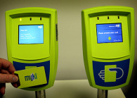 Myki travel card scanners.